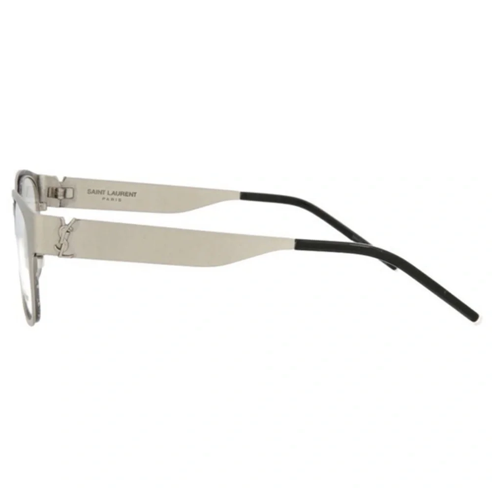 SAINT LAURENT BRUSHED SILVER METAL OPTICAL UNISEX EYEGLASSES SL M46